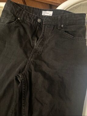 Bershka Black High-Rise Straight Jeans